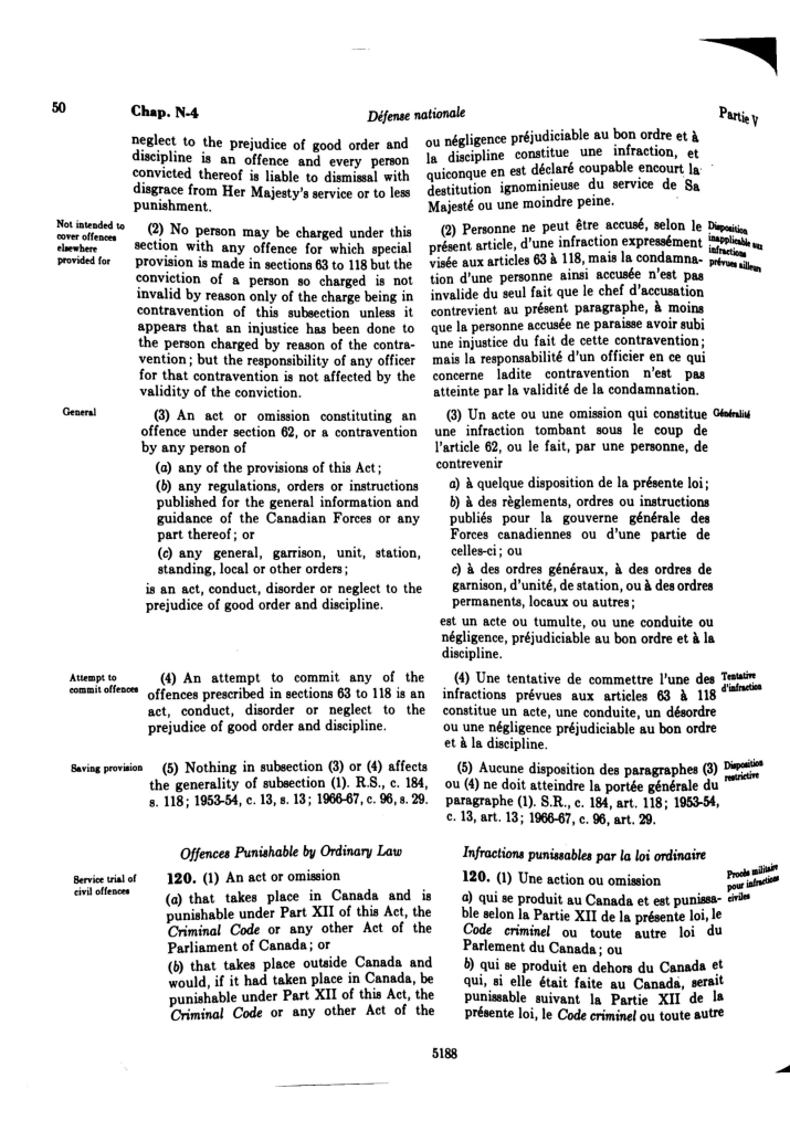 Section 120 National Defence Act